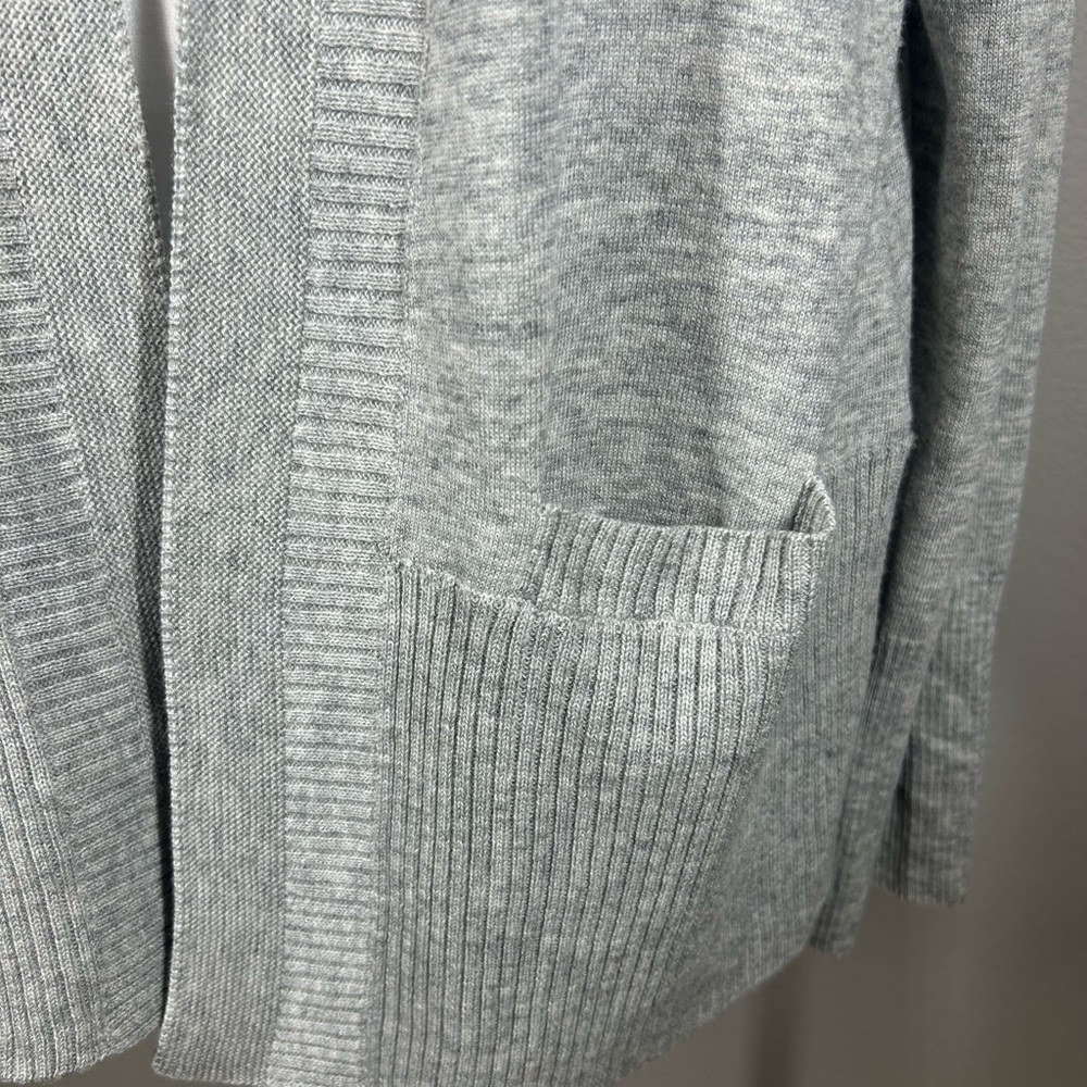 Banana Republic Gray Knit Open Cardigan Sweater Sz XL Eclectic Grandma Grandpa - Picture 4 of 15